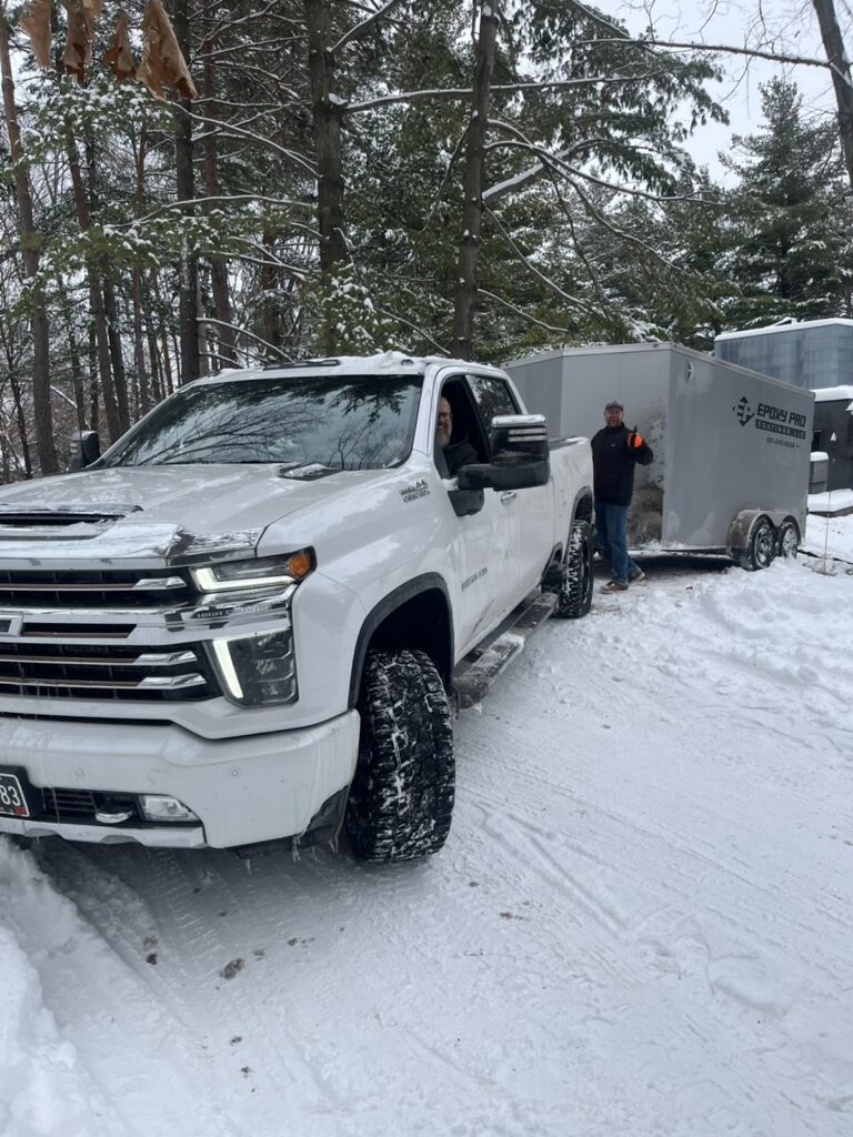 Winter roadside emergency in the snow, AMG Towing LLC
